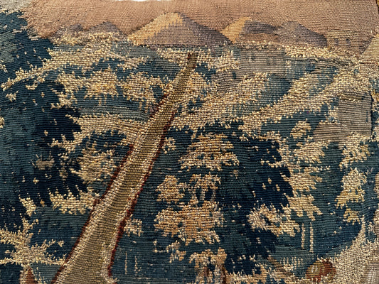 16th Century Brussel Tapestry Fragment Pillow ID: 122619-06