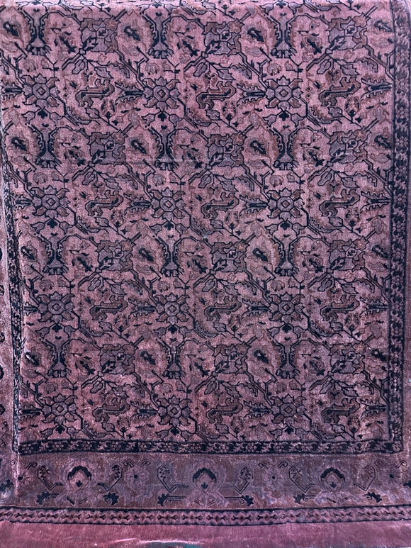 Late 19th Century European Burgundy Velvet Low Pile Coverlet