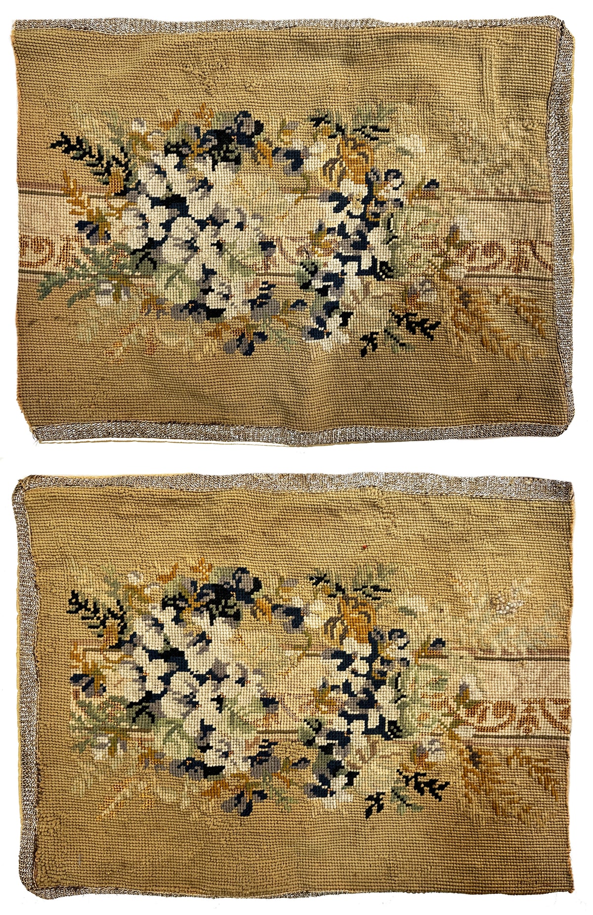 19th Century French Needlepoint Pillowcase ID: 853