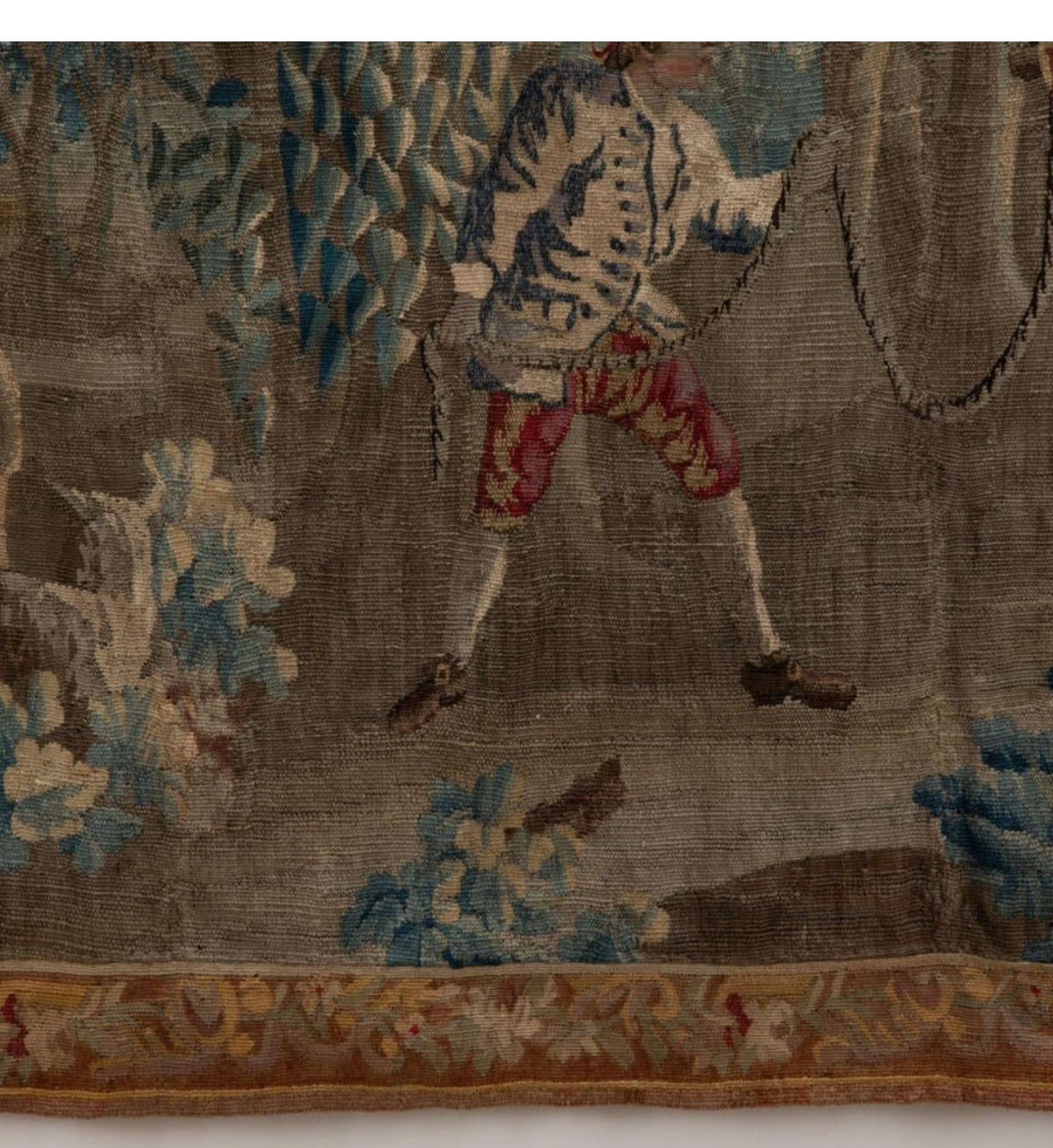 Early 18th Century Flemish Tapestry Wall Hanging - Girl on a Swing