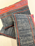 18th Century Asian Batik Printed Linen with Embroidery Pillow (3 available)