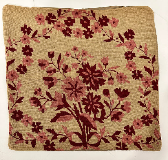 19th Century American Needlepoint Pillowcase