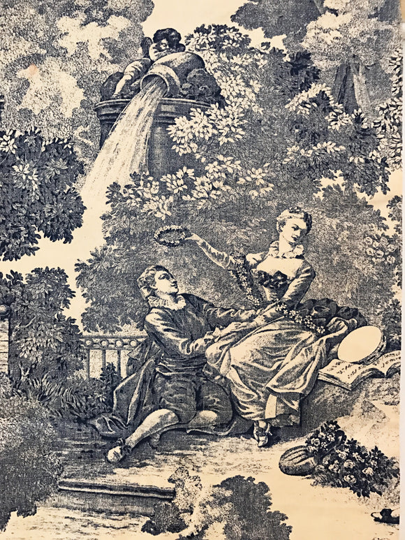 19th Century Pair of French Toile