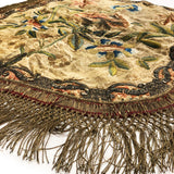 16th Century Italian Embroidery on Silk Coverlet