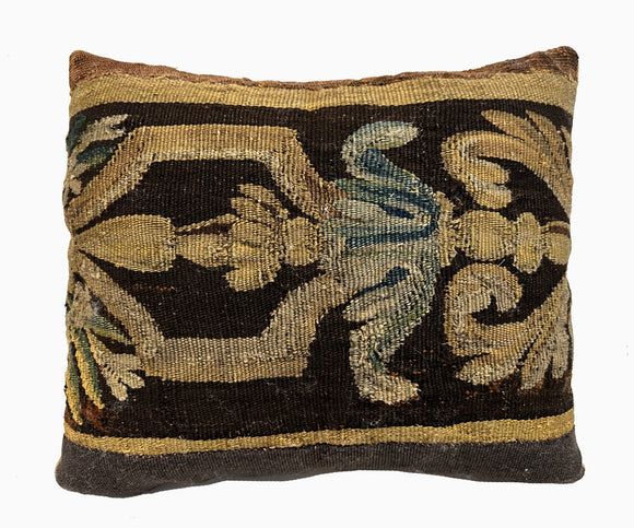 17th Century Verdure Brussels Tapestry Pillow