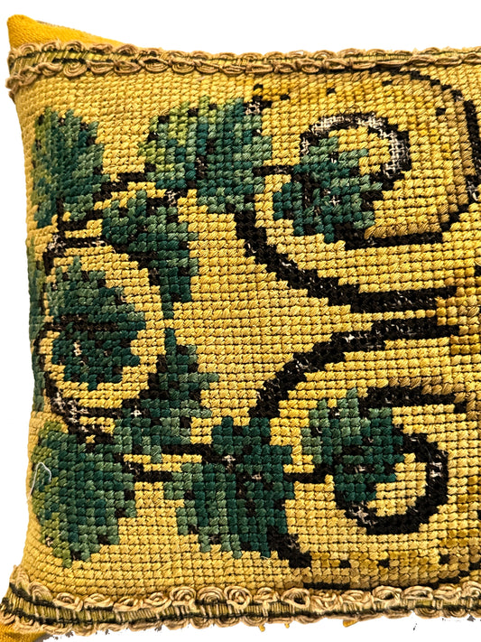17th Century Italian Needlepoint Pillow ID: P030110