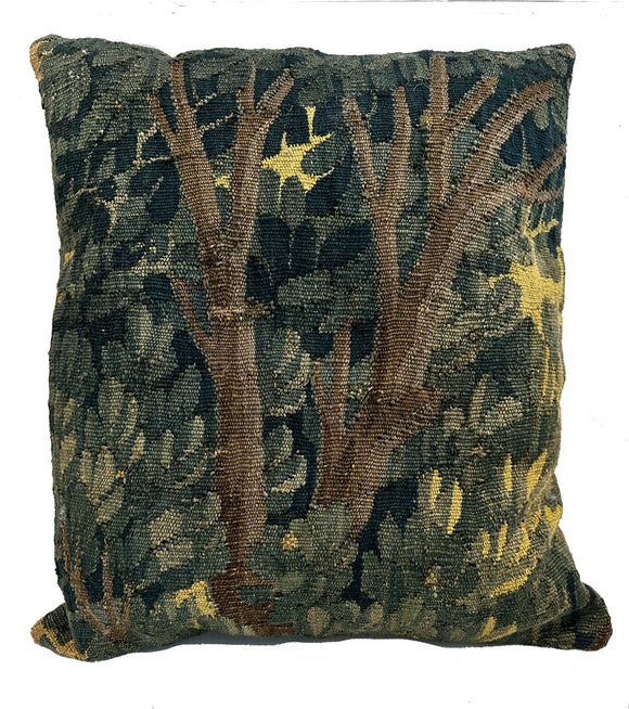 17th Century Verdure Tapestry Pillow
