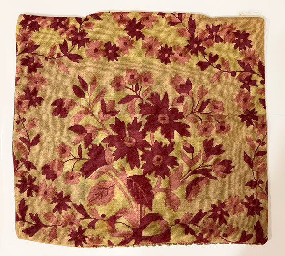 19th Century French Needlepoint Pillowcase
