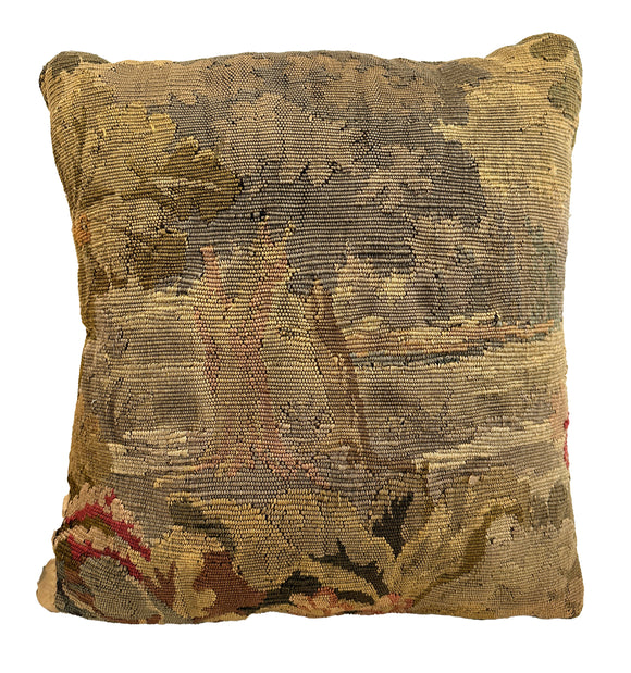 19th Century Brussels Tapestry Pillow