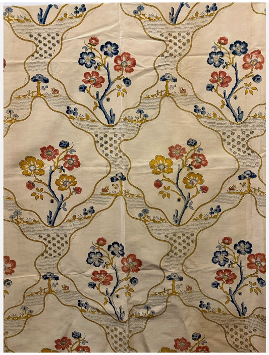 20th Century French Printed Silk