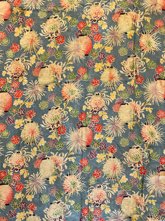 19th Century Japanese Fabric with Floral Motif ID: T082430