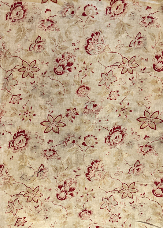 19th Century Early American Printed Linen ID: T082456