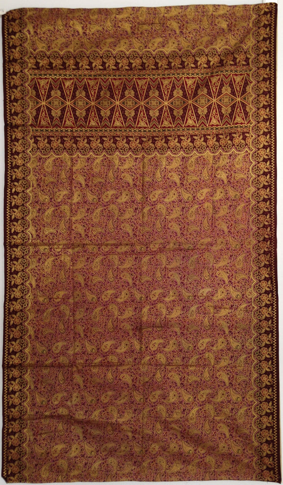 20th Century American Cotton with Gold Printed Paisley Pattern