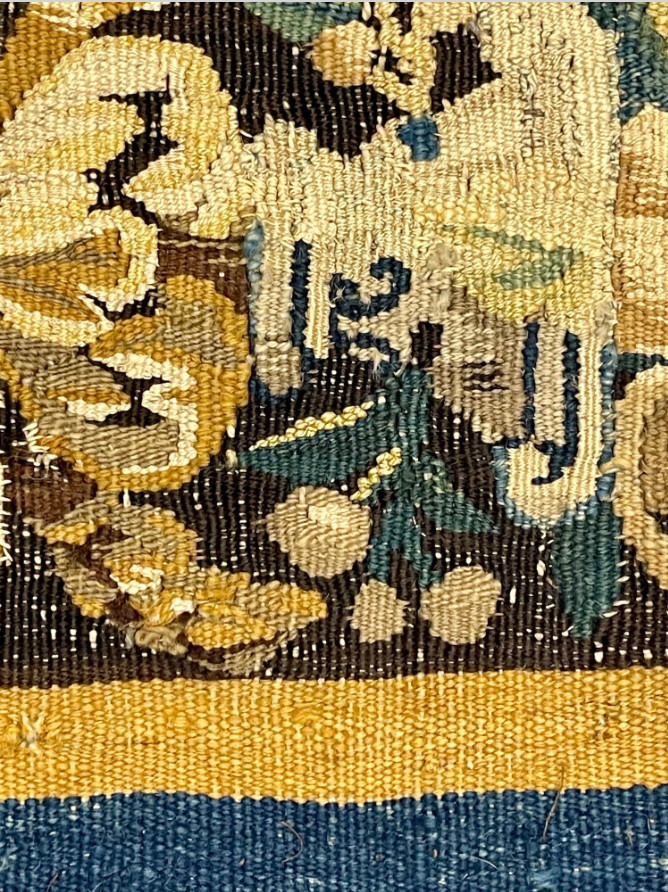 17th Century Brussels Tapestry Border Fragment ID: T121403