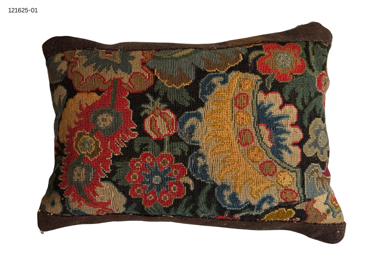 17th Century English Needlepoint Pillow Cover