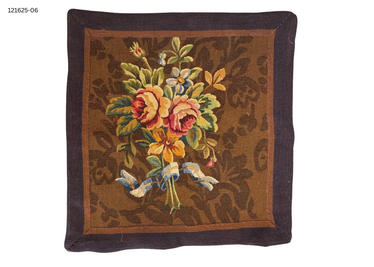 19th Century French Needlepoint Pillow Cover