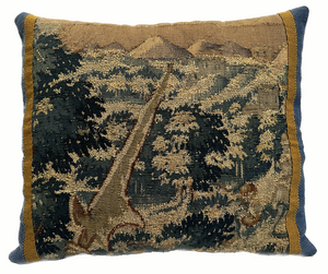 16th Century Brussel Tapestry Fragment Pillow