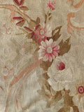 19th Century Aubusson Floral Runner Remnant for Pillows