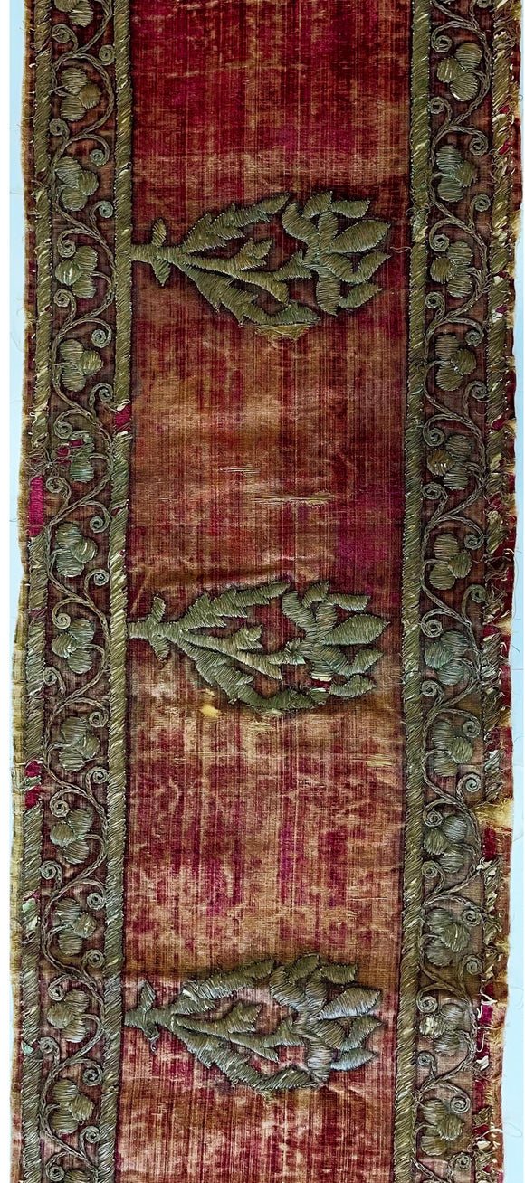 16th Century Belgian Cut Velvet Embroidery