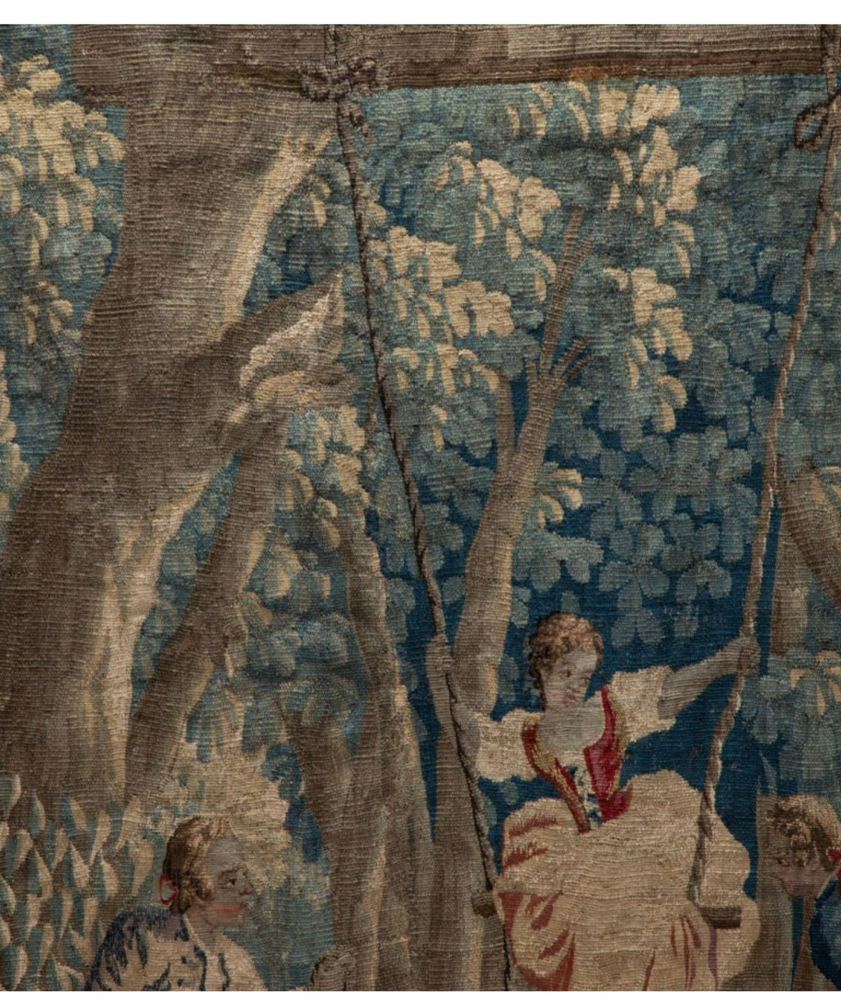 Early 18th Century Flemish Tapestry Wall Hanging - Girl on a Swing