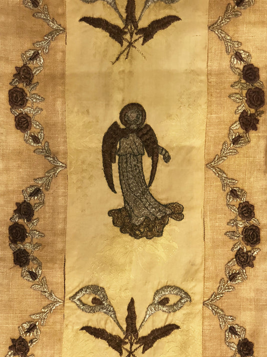18th Century Italian Silk Embroidery Panel ID: L0619-01