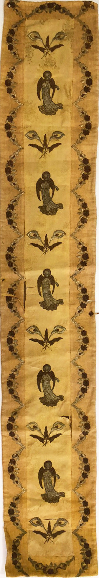 18th Century Italian Silk Embroidery Panel ID: L0619-01