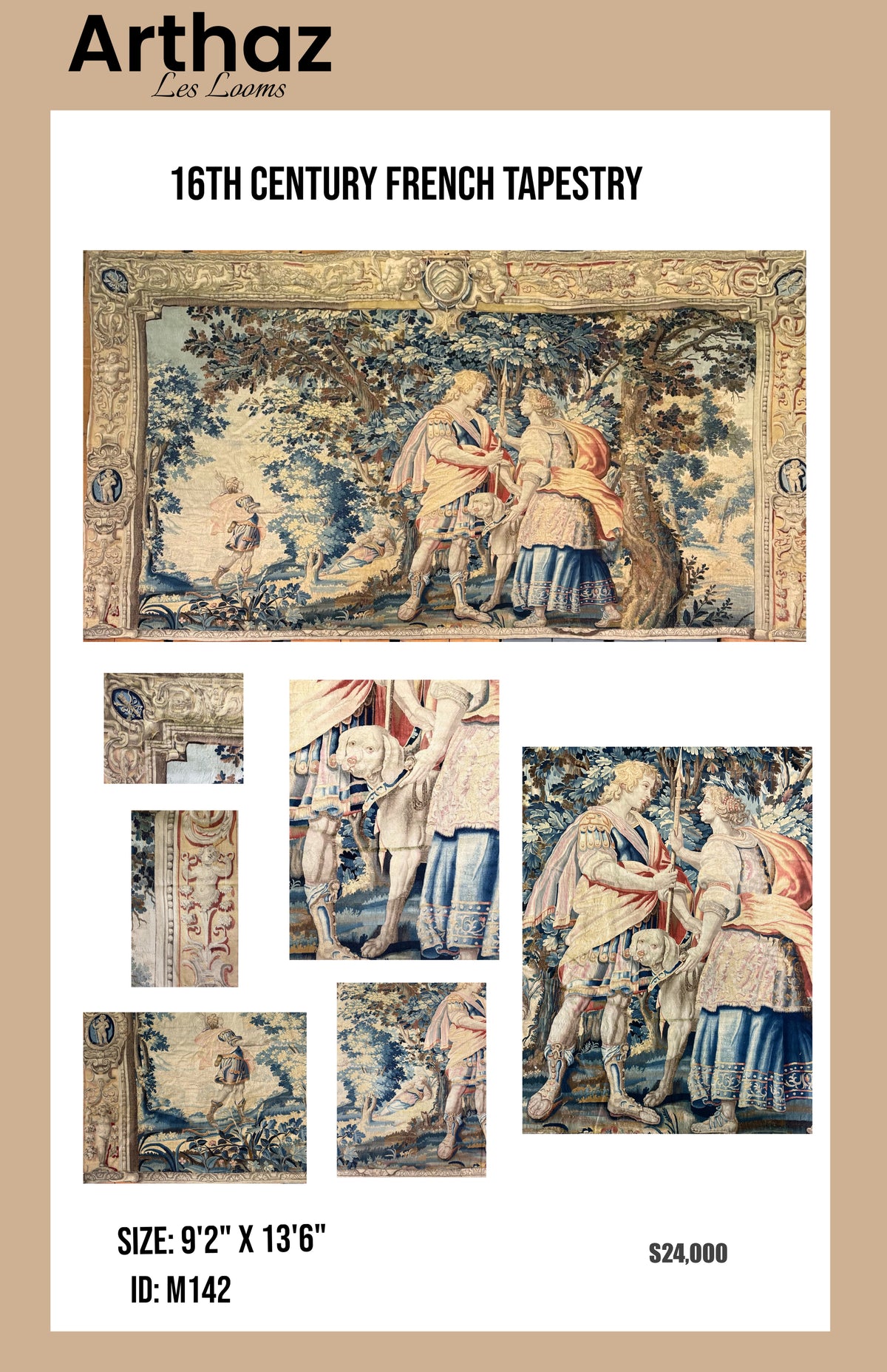 16th Century French Tapestry ID: M142