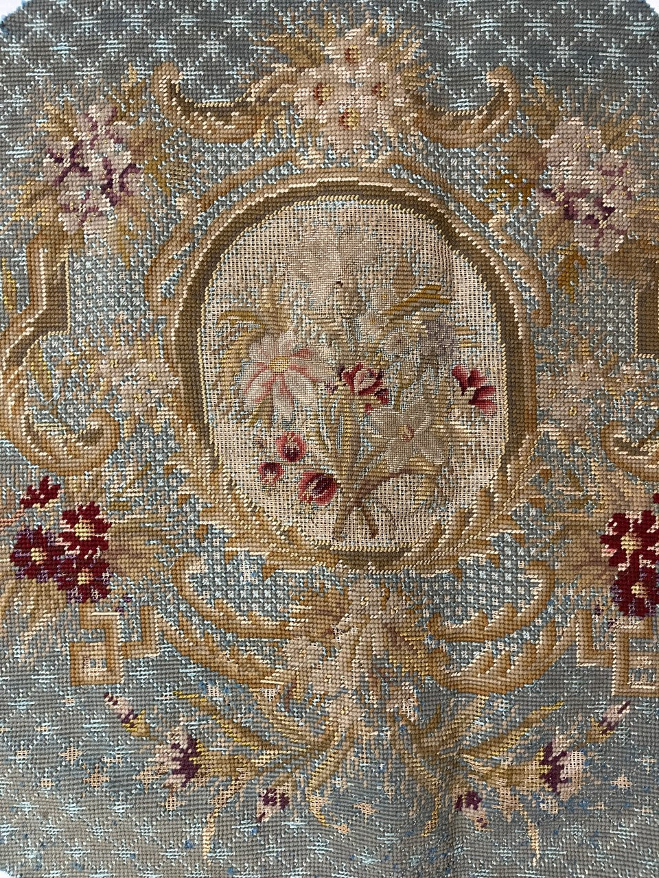 19th Century French Needlepoint for seat cover ID: M17-012