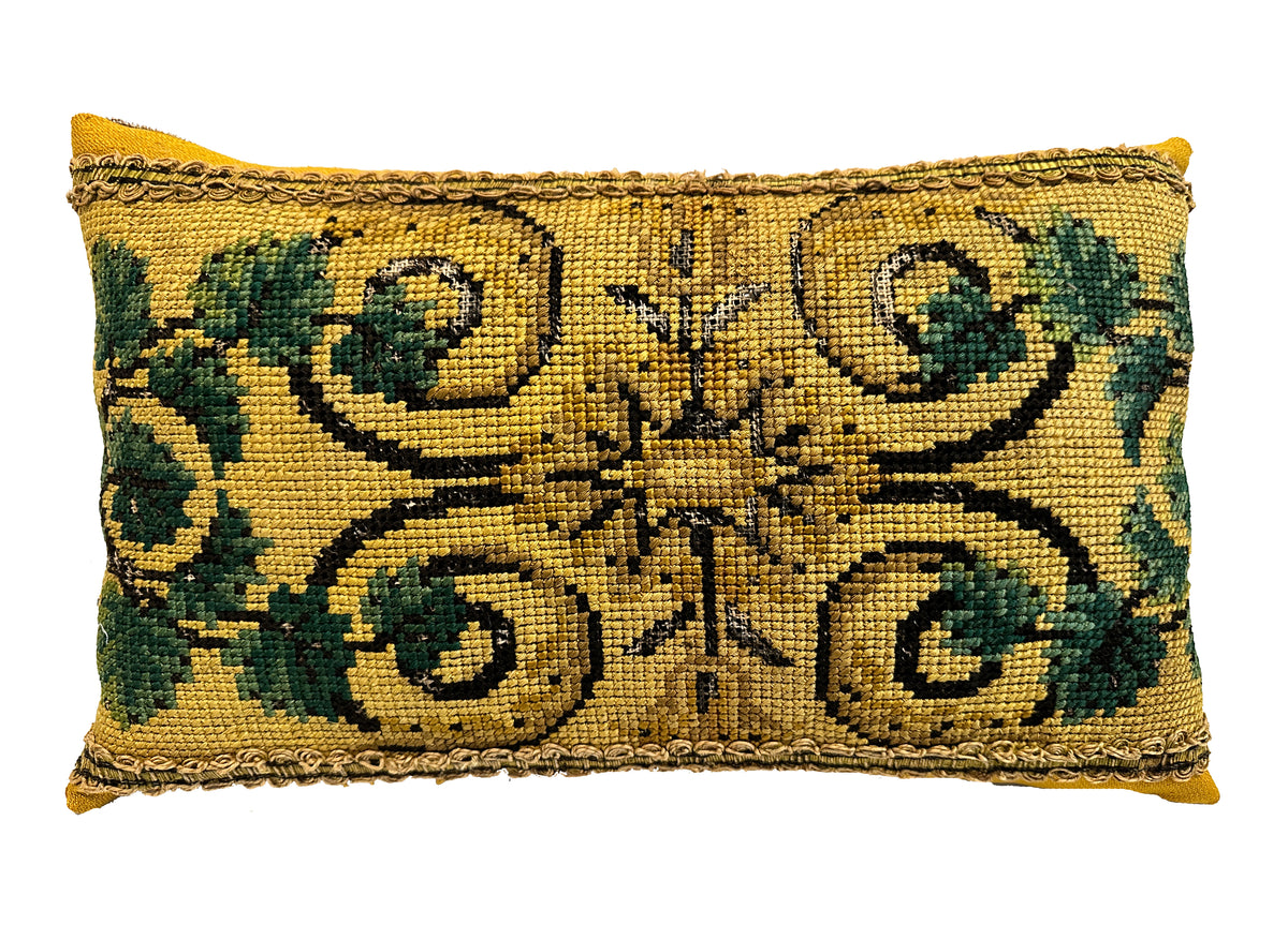 17th Century Italian Needlepoint Pillow ID: P030110