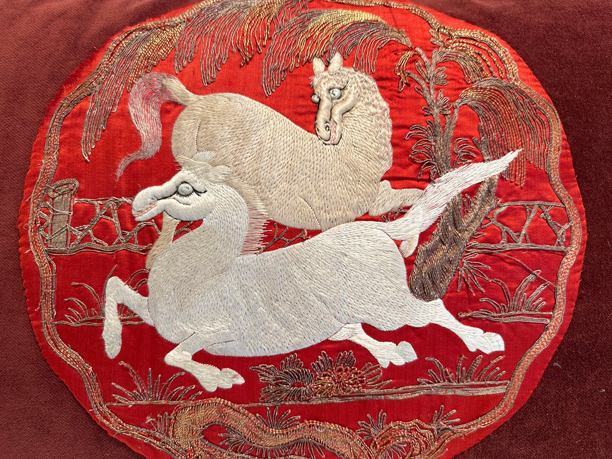 18th Century Chinese Embroidery Pillow ID: P040901 | P040902