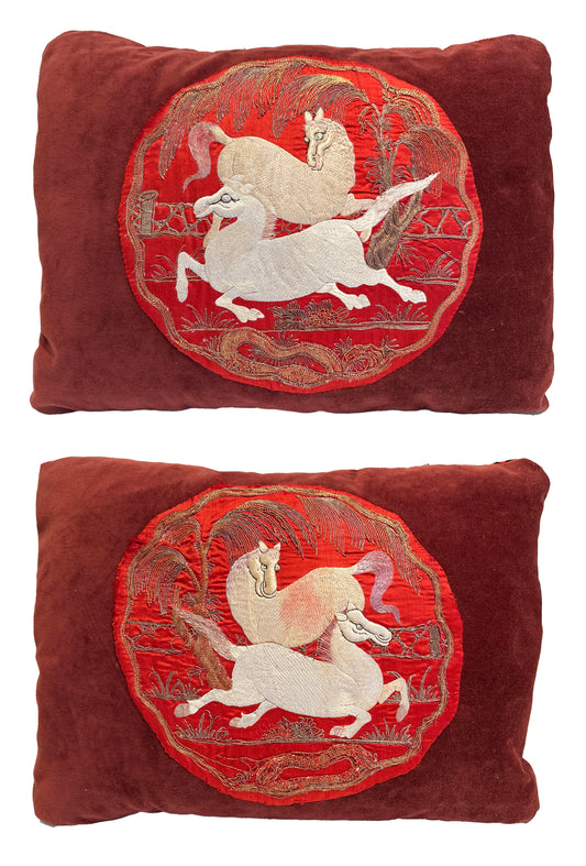 18th Century Chinese Embroidery Pillow ID: P040901 | P040902