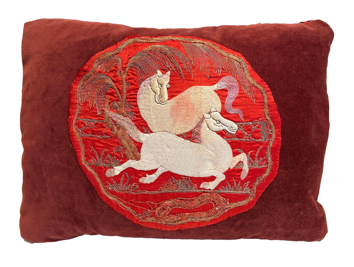 18th Century Chinese Embroidery Pillow ID: P040901 | P040902