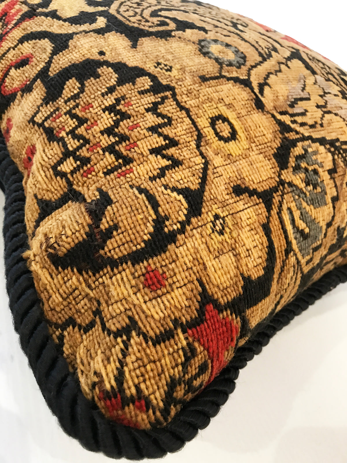 19th Century English Needlepoint Pillow ID: P1112 | P1033