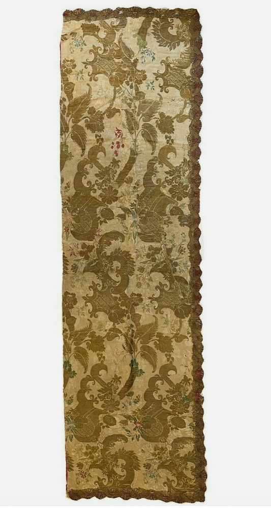 17th Century French Large Metallic Embroidery