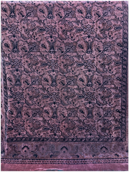 Late 19th Century European Burgundy Velvet Low Pile Coverlet