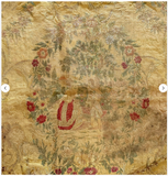 19th Century French Silk Brocade Seat cover