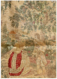 19th Century French Silk Brocade Seat cover