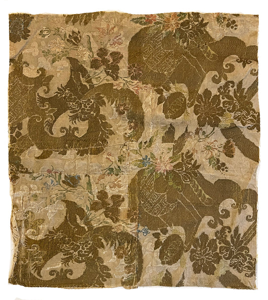17th Century French Silk Metallic Embroidery ID: T032102