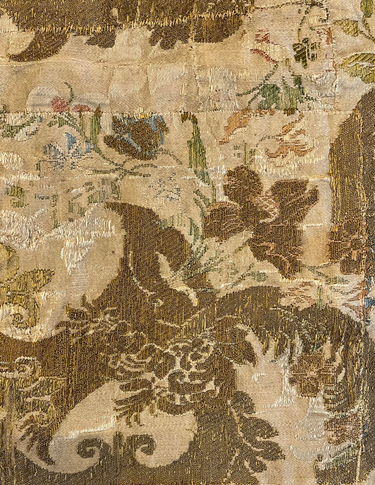 17th Century French Silk Metallic Embroidery ID: T032102