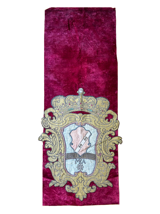17th Century French Coat of Arms (Cut Velvet and Applique) ID: T042102