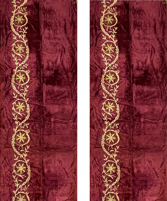 Pair of 17th Century French Applique Cut Velvet ID: T042110, 710041