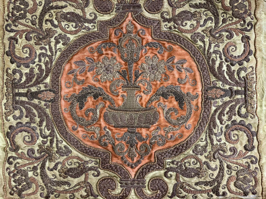18th Century European Embroidery on Silk ID: T042111