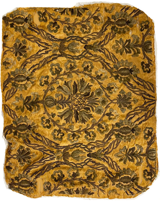 18th Century French Embroidery on Silk ID: T042113
