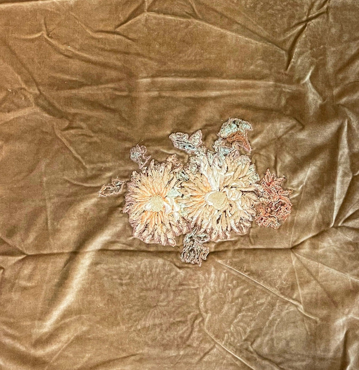 18th Century French Applique on Velvet ID: T042114