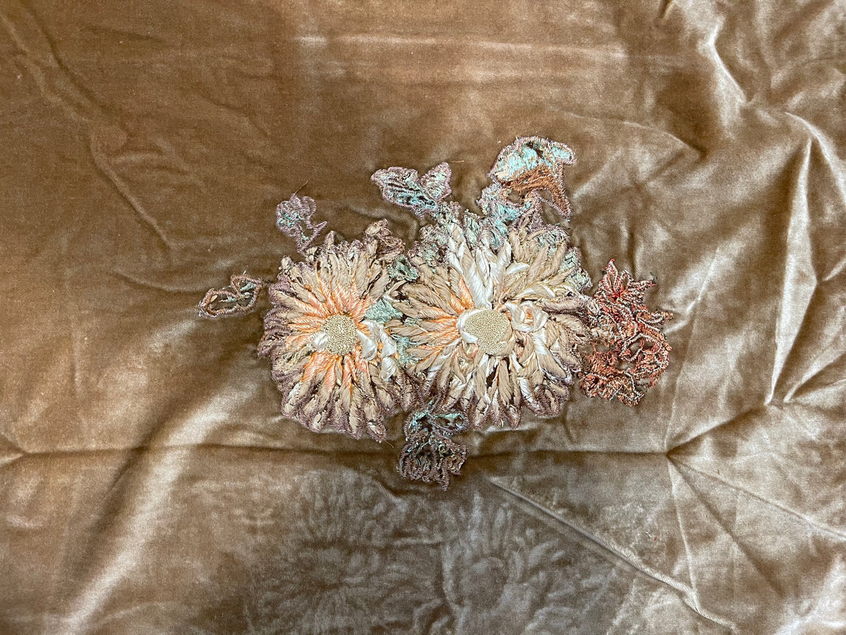 18th Century French Applique on Velvet ID: T042114