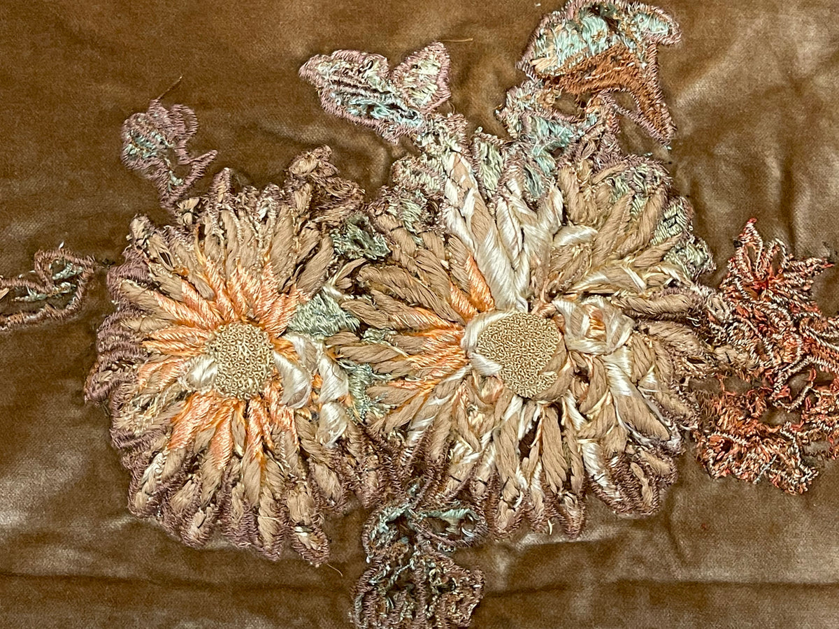 18th Century French Applique on Velvet ID: T042114