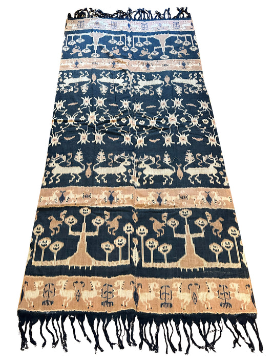 Indonesian Hinggi Ikat Woven Throw ID: T072402
