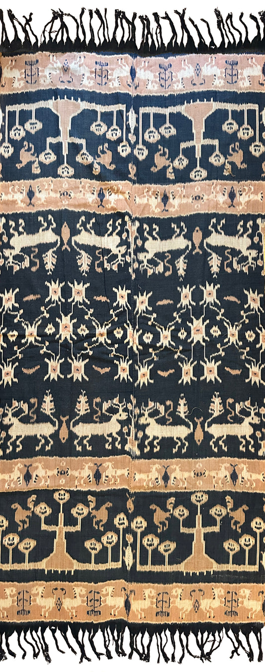 Indonesian Hinggi Ikat Woven Throw ID: T072402