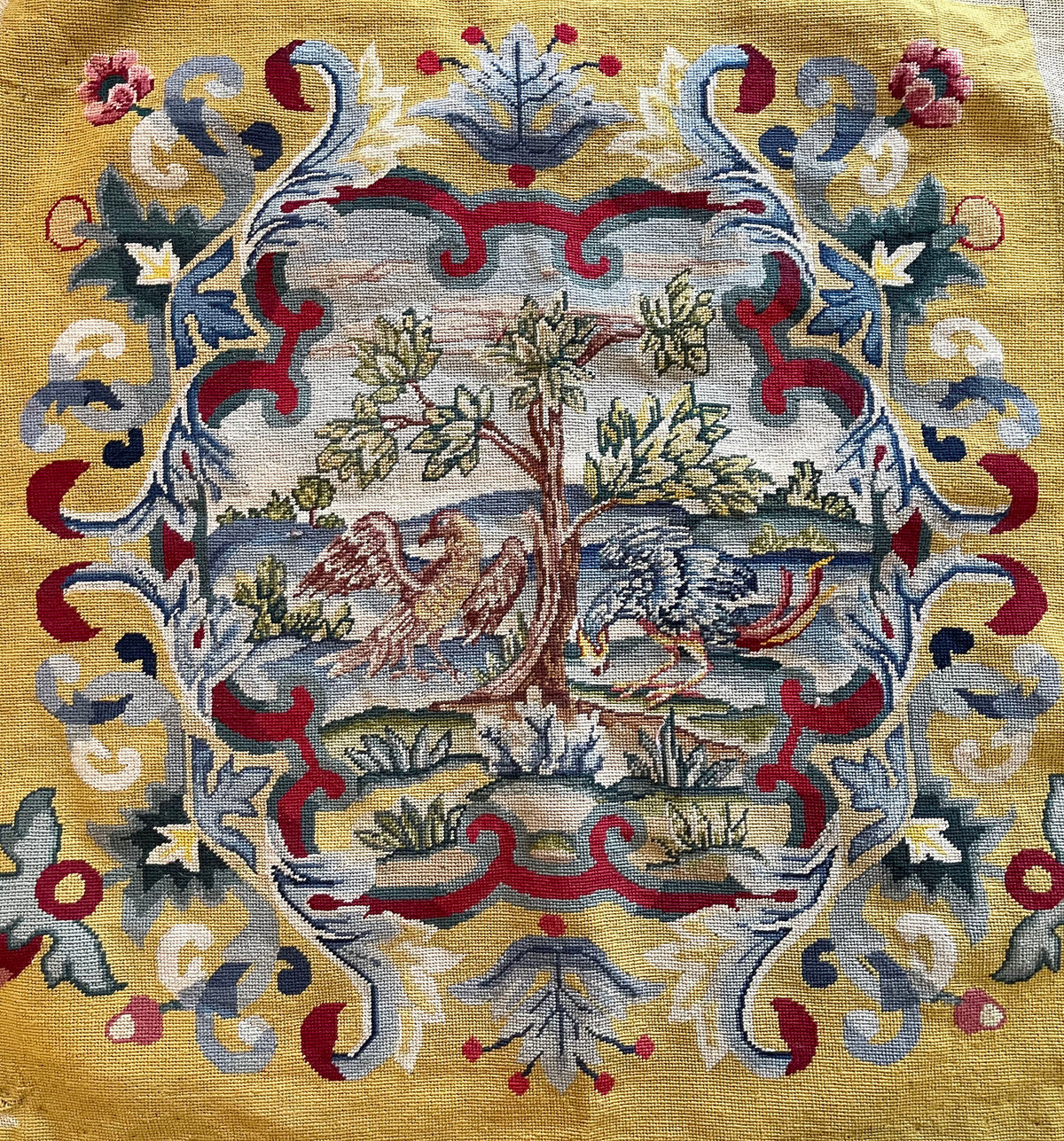 19th Century French Needlepoint Pillow ID: T082108