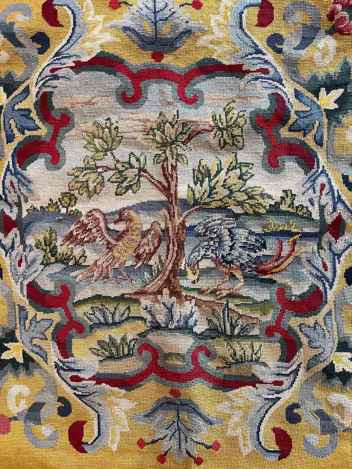 19th Century French Needlepoint Pillow ID: T082108